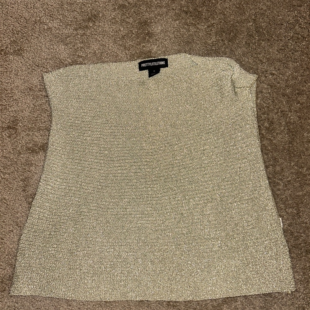 PrettyLittleThing Metallic Knit Sleeveless Top